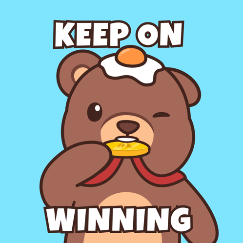 Teddy Bear Holding Gold Medal Keep Winning GIF