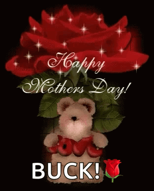 Teddy Bear Holding Heart Saying Happy Mothers Day GIF