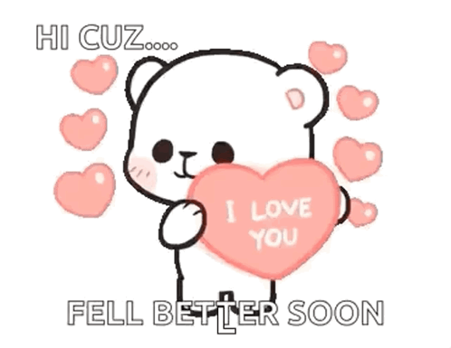 Teddy Bear Holding Heart Saying I Love You With Pink Hearts GIF