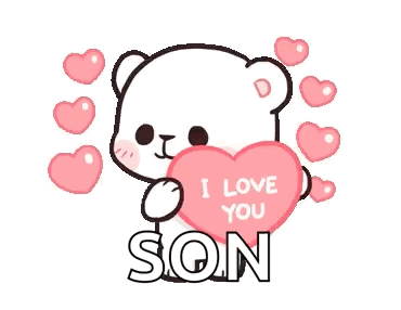 Teddy Bear Holding I Love You Son Heart