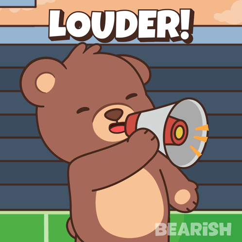 Teddy Bear Holding Megaphone Louder