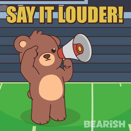 Teddy Bear Holding Megaphone Saying Say It Louder