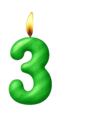 Teddy Bear Holding Number 3 Candle