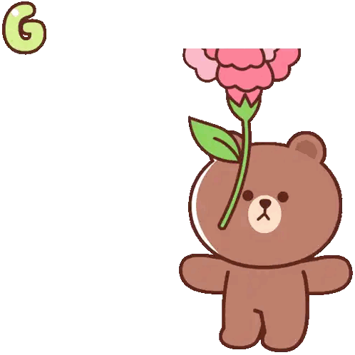 Teddy Bear Holding Pink Flower Anneler Gununuz Kutlu Olsun