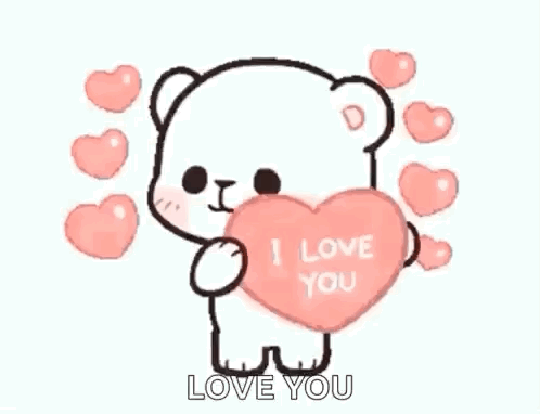 Teddy Bear Holding Pink Heart Saying I Love You
