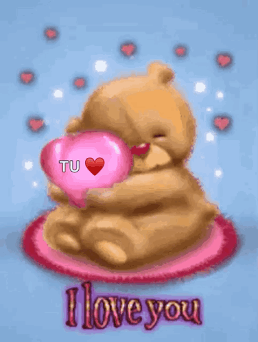 Teddy Bear Holding Pink Heart Tu GIF