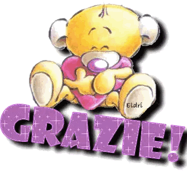 Teddy Bear Holding Pink Heart With Grazie Text