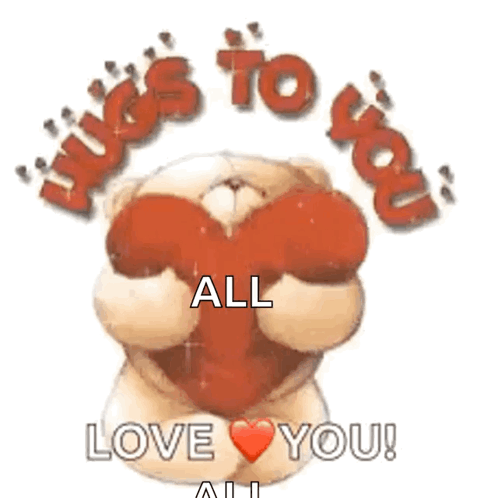 Teddy Bear Holding Red Heart Saying Love You
