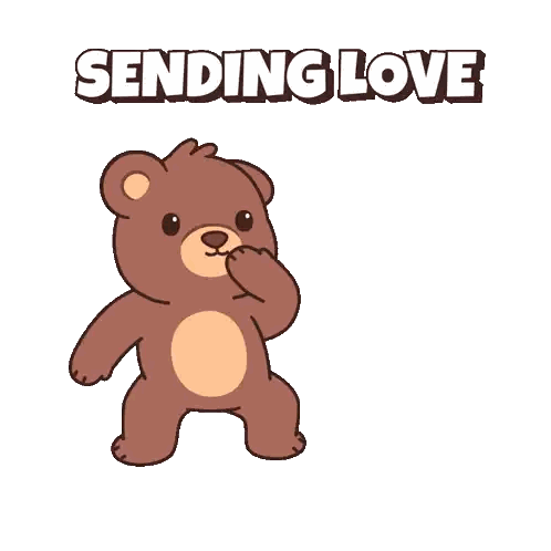 Teddy Bear Holding Red Heart Sending Love