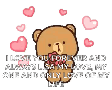 Teddy Bear Holding Roses Saying I Love You Forever and Always Lisa