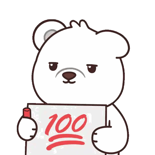 Teddy Bear Holding Sign 100