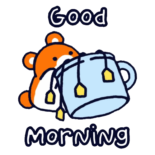 Teddy Bear Holding Tea Good Morning