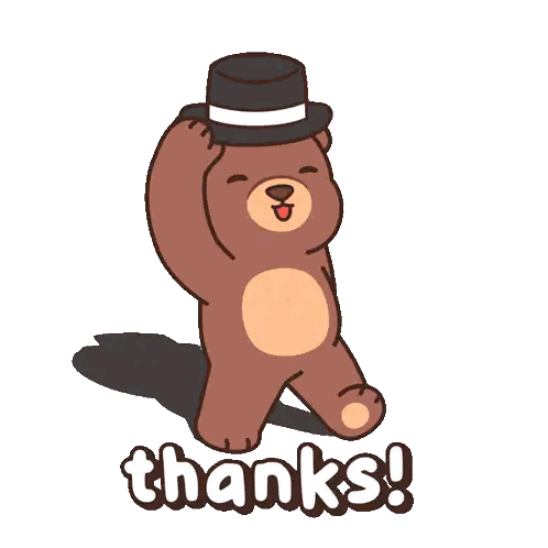 Teddy Bear Holding Top Hat Saying Thanks