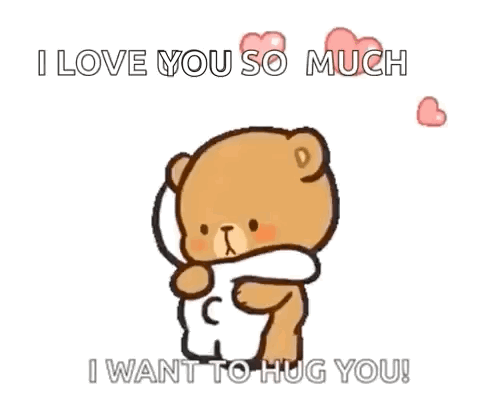 Teddy Bear Hugging Another Saying I Love You So Much I Want To Hug You GIF