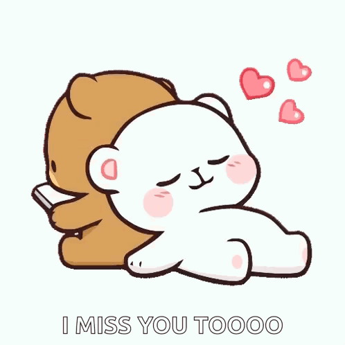 Teddy Bear Hugging Another Saying I Miss You GIF