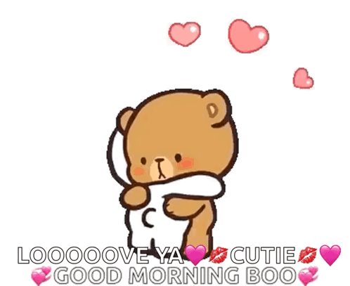 Teddy Bear Hugging Another Teddy Bear Saying Good Morning Boo GIF