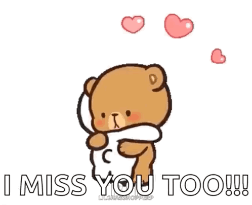 Teddy Bear Hugging Another With Hearts GIF