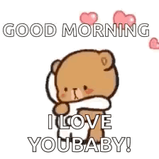 Teddy Bear Hugging Saying Good Morning