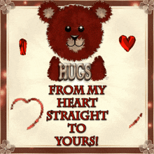 Teddy Bear Hugs From My Heart Straight To Yours GIF