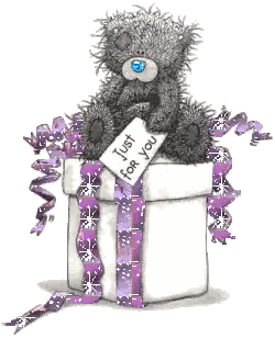 Teddy Bear in Gift Box Holding Just for You Card