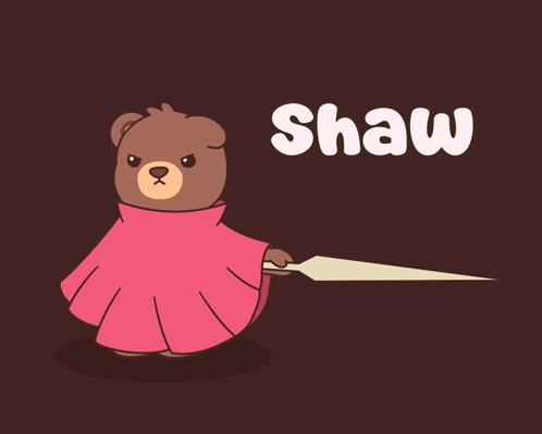 Teddy Bear in Pink Cape Holding Paper Saying Shaw