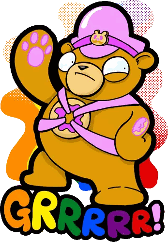 Teddy Bear in Pink Sash and Hat Grrr