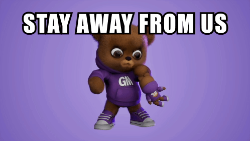 Teddy Bear In Purple Hoodie GIF