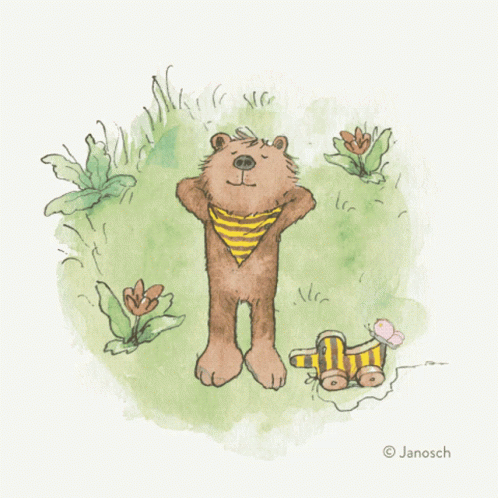 Teddy Bear In Yellow And White Striped Bandana GIF