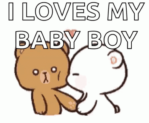 Teddy Bear Kissing Another Saying I Loves My Baby Boy