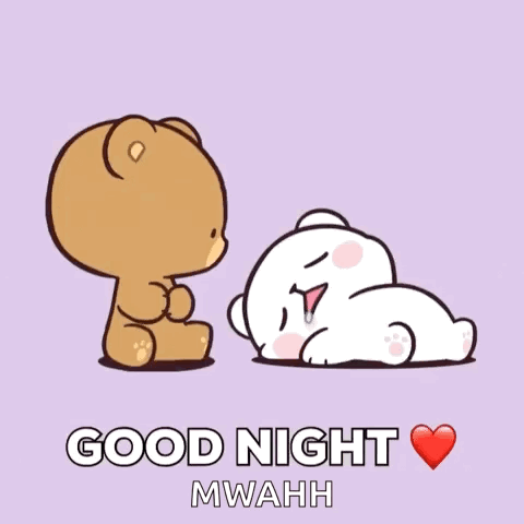 Teddy Bear Kissing Another Teddy Bear Good Night Mwah