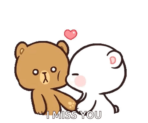 Teddy Bear Kissing Another Teddy Bear With Heart GIF