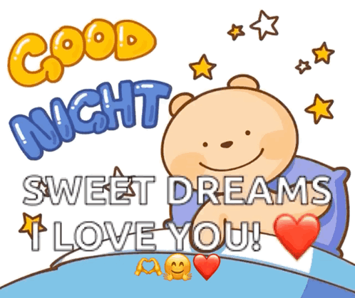 Teddy Bear Laying in Bed Good Night