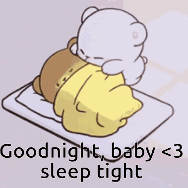 Teddy Bear Laying on Bed Goodnight Baby