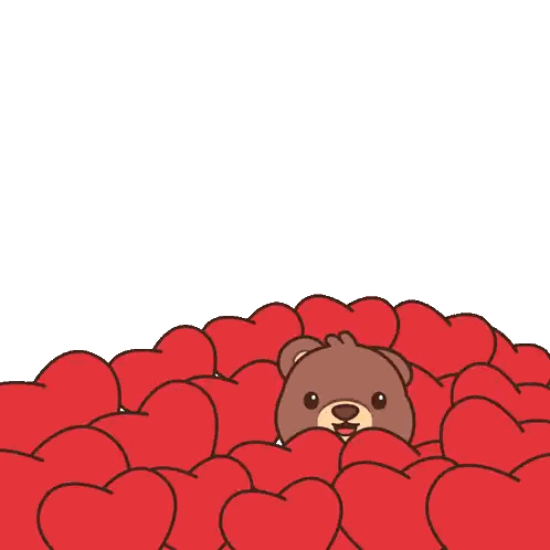 Teddy Bear Lying on Hearts