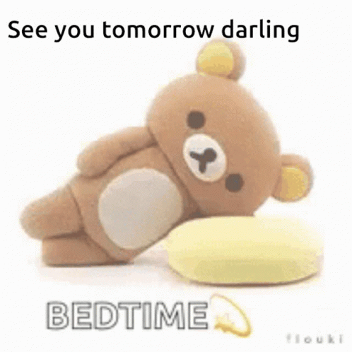 Teddy Bear Lying on Pillow Bedtime