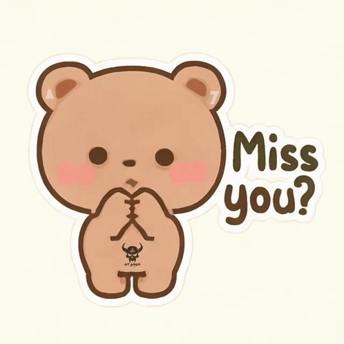 Teddy Bear Miss You Sticker GIF