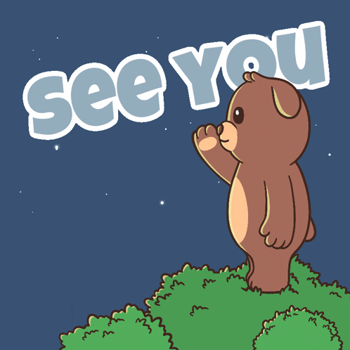 Teddy Bear on Hill With See You
