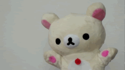 Teddy Bear Pink Eyebrows Up GIF