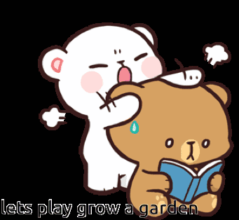 Teddy Bear Reading Book Let's Play Grow A Garden GIF