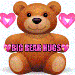Teddy Bear Saying Big Bear Hugs Pink Hearts