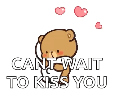 Teddy Bear Saying Can't Wait to Kiss You