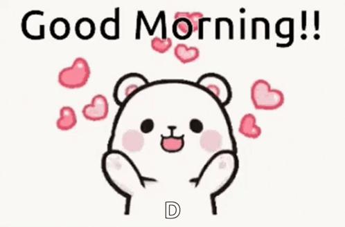 Teddy Bear Saying Good Morning With Heart Eyes