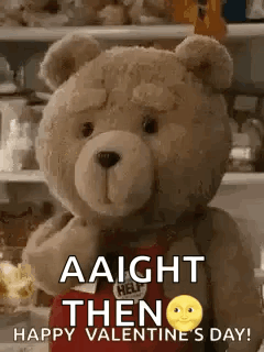 Teddy Bear Saying Happy Valentine's Day GIF