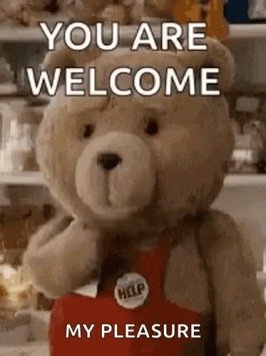 Teddy Bear Saying You Are Welcome