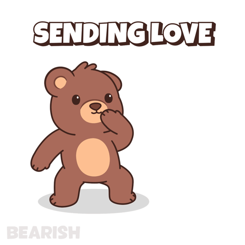 Teddy Bear Sending Heart Sending Love