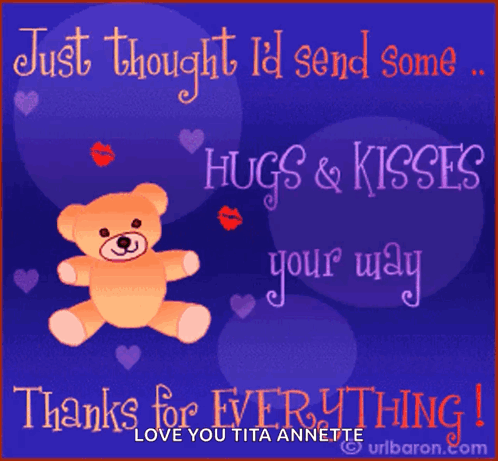 Teddy Bear Sending Hugs And Kisses GIF