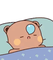 Teddy Bear Sleeping in Bed