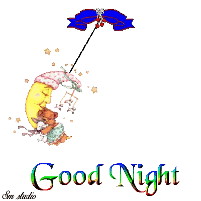 Teddy Bear Sleeping on Moon Good Night