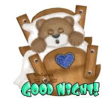Teddy Bear Sleeping with Good Night