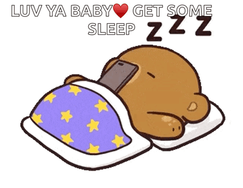 Teddy Bear Sleeping With Phone and Luv Ya Baby